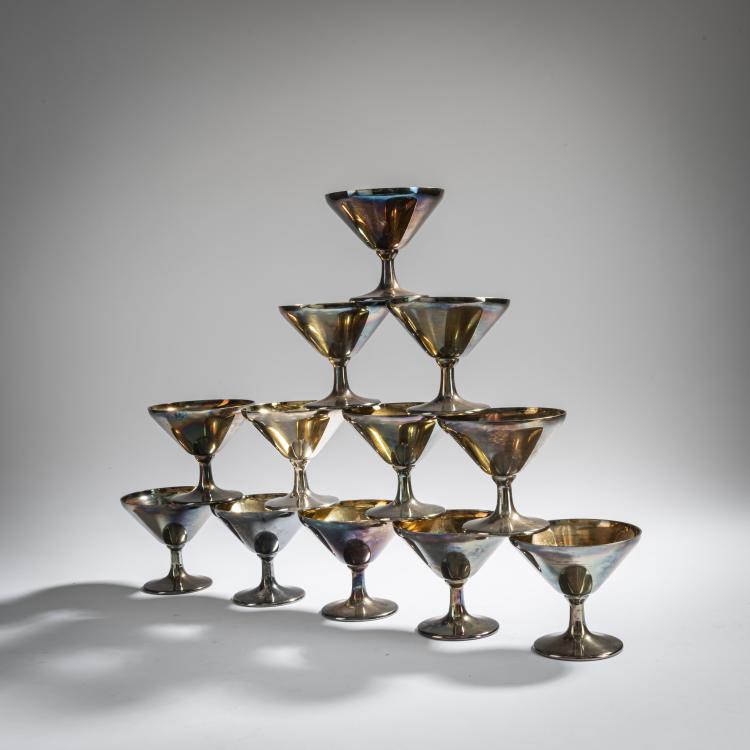 Hauptbild zu Objekt, 12 dessert bowls, c. 1936, Gio Ponti, Krupp, Arthur, Mailand, 157B 371