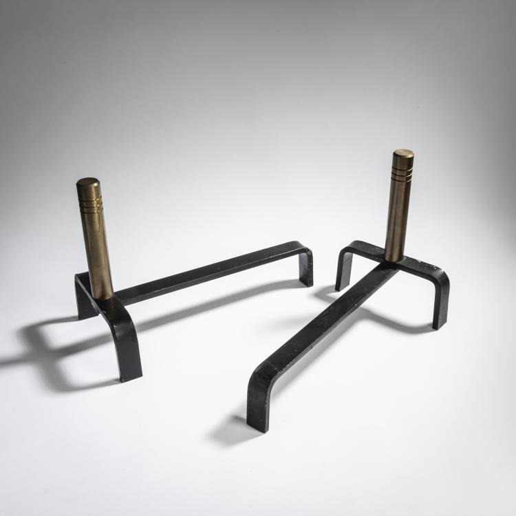 Bild 1 zu Objekt, 2 firedogs, 1970s, Tobia Scarpa (attributed), Dimensione Fuoco, San Giorgio Jonico (zugeschrieben), 157B 401