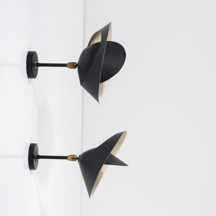 Hauptbild zu Objekt, Zwei Wandappliquen 'Petit Saturne', 1957, Serge Mouille, Steph Simon, Paris, 157B 325