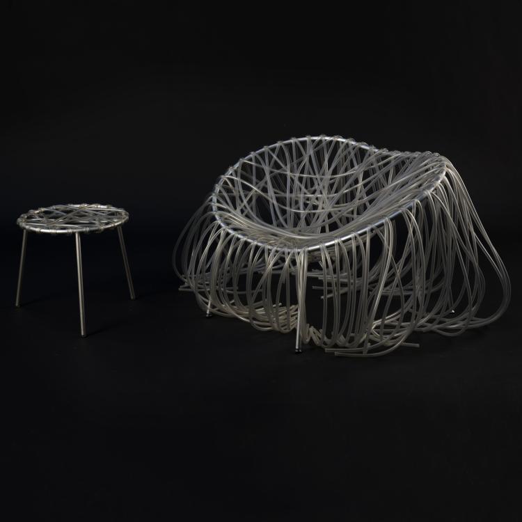 Bild 1 zu Objekt, Sessel mit Hocker 'Anemone', 2001, Edra, Mailand, 157B 597