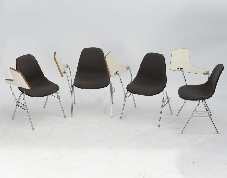 Bild 1 zu Objekt, 4 '0715' desk chairs, c. 1955, Charles Eames,Ray Eames, Vitra, Weil am Rhein, 157B 311
