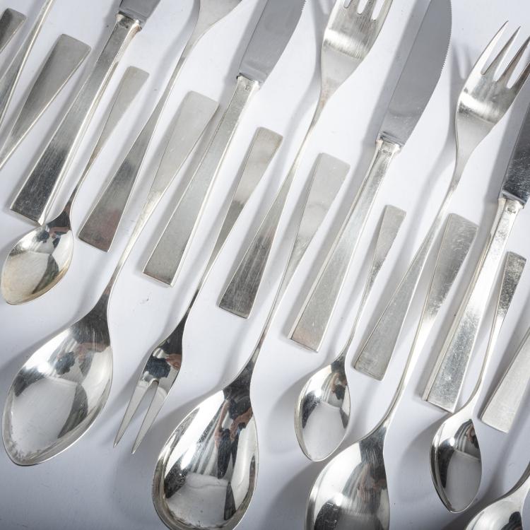 Bild 1 zu Objekt, 'Gingo' cutlery for six people, 1962, Wilhelm Braun-Feldweg, Britanniawarenfabrik W. Seibel, Mettmann, 157A 128