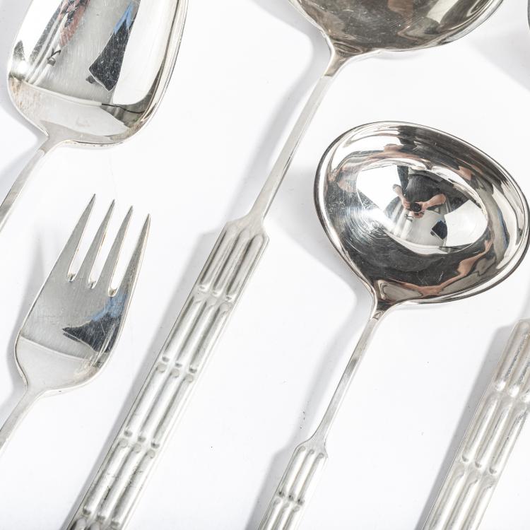 Bild 1 zu Objekt, 'Model 1963' cutlery for six people, 1963, Wilhelm Braun-Feldweg, Britanniawarenfabrik W. Seibel, Mettmann, 157A 129