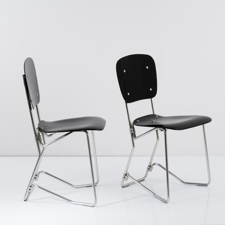 Hauptbild zu Objekt, 2 'Aluflex' folding chairs, 1951, Armin Wirth, Zieringer, Philip, Metallwerke, Schweiz, 157B 279
