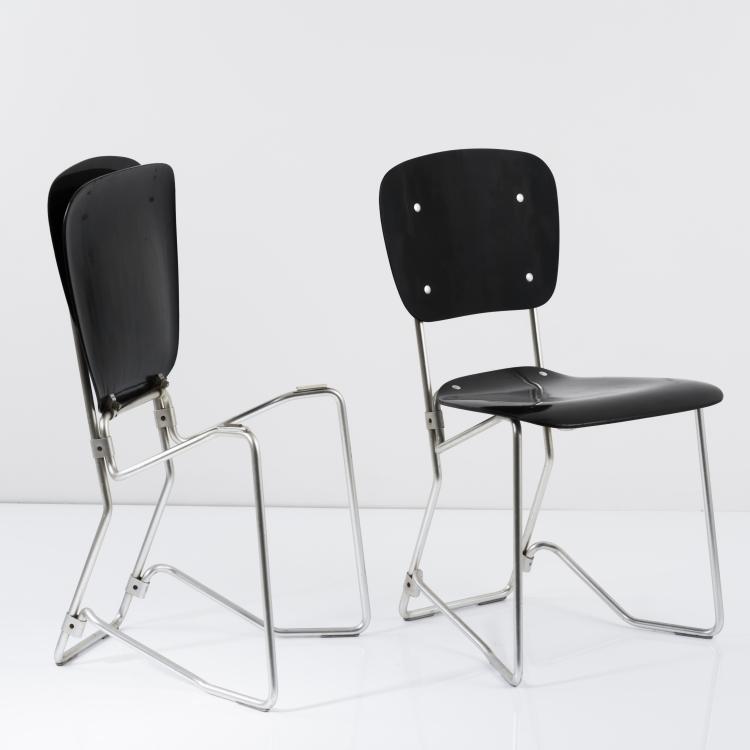 Bild 1 zu Objekt, 2 'Aluflex' folding chairs, 1951, Armin Wirth, Zieringer, Philip, Metallwerke, Schweiz, 157B 279