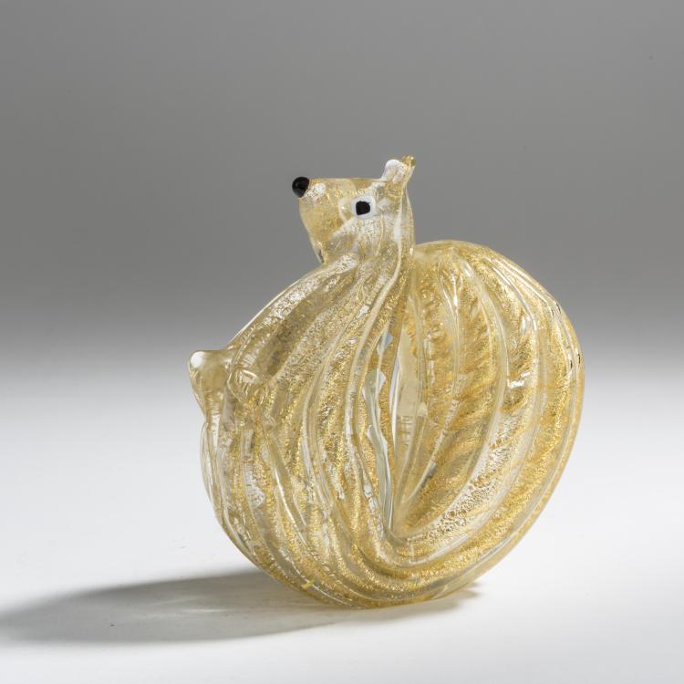 Bild 1 zu Objekt, Squirrel 'Cordonato oro', c. 1950, Ercole Barovier, Barovier & Toso, Murano, 158C 881