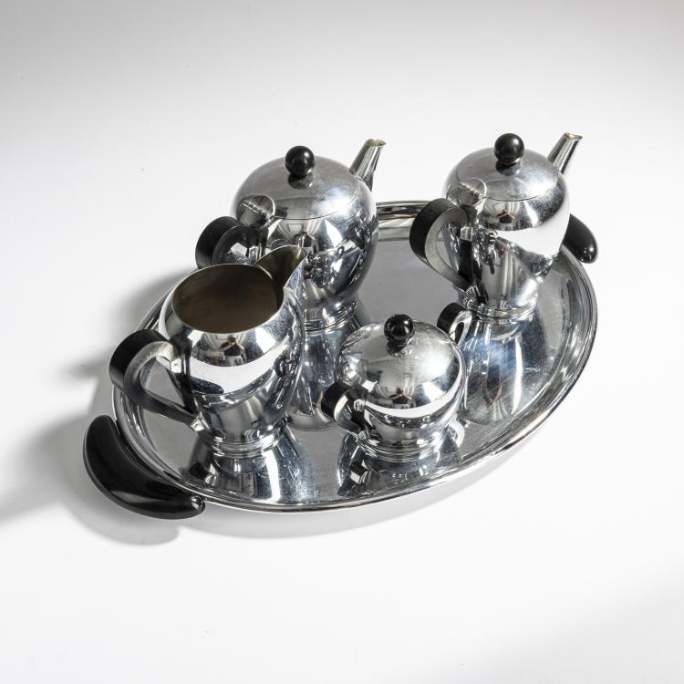 Hauptbild zu Objekt, 'Bomb&eacute;' mocha and tea set, 1945, Carlo Alessi, Alessi S.p.A, Crusinallo, 157B 372
