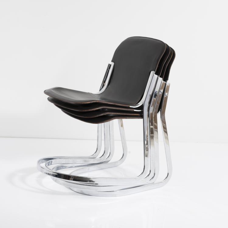Bild 1 zu Objekt, 4 chairs, c. 1970, Willy Rizzo (attributed), Cidue srl., Atripalda, 157B 488