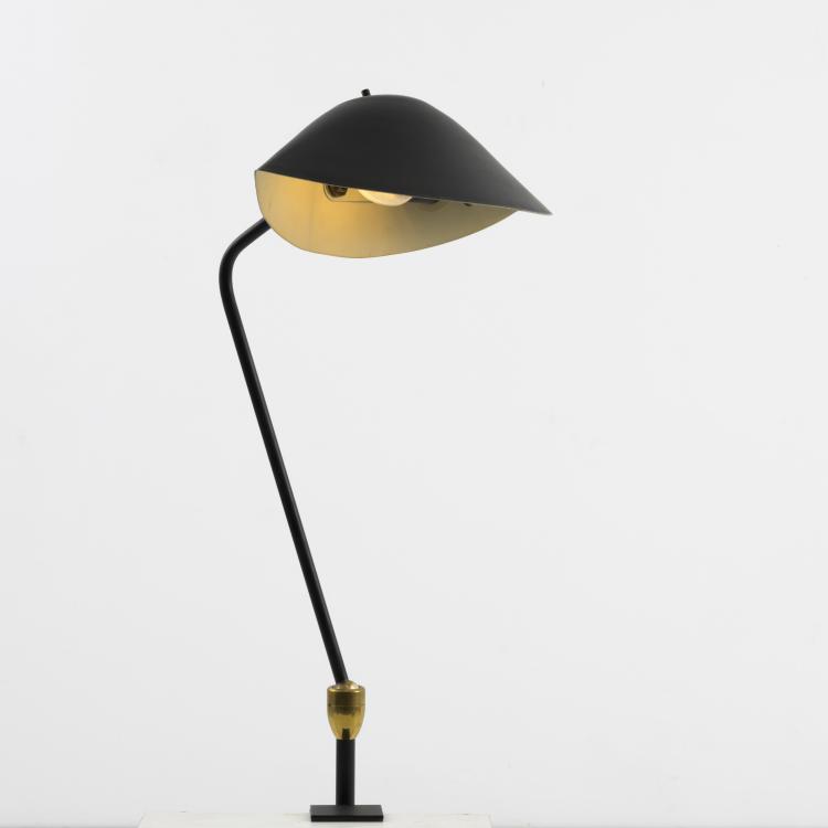 Bild 1 zu Objekt, Tisch-Klemmleuchte 'Agraf&eacute;e deux rotules', 1958, Serge Mouille (after), Frankreich (zugeschrieben), 158B 423