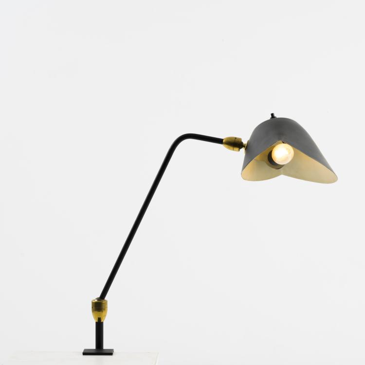 Bild 2 zu Objekt, Tisch-Klemmleuchte 'Agraf&eacute;e deux rotules', 1958, Serge Mouille (after), Frankreich (zugeschrieben), 158B 423