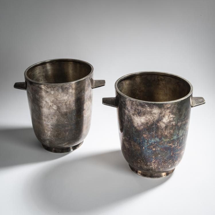Bild 1 zu Objekt, 2 champagne coolers, c. 1936, Gio Ponti (attributed), Calderoni, Fratelli, Mailand, 157B 367