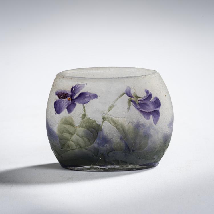 Hauptbild zu Objekt, Miniature 'Violettes' vase, c. 1910, Antonin Daum, Daum Fr&egrave;res, Nancy, 156B 150