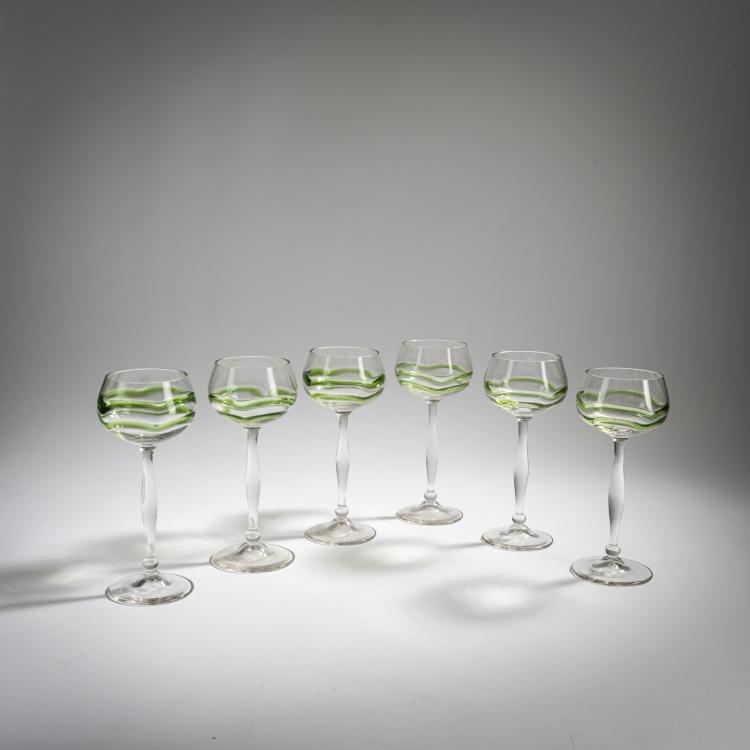 Bild 1 zu Objekt, Sechs Weingl&auml;ser, um 1904, Theresienthaler Krystallglasfabrik, 156B 335