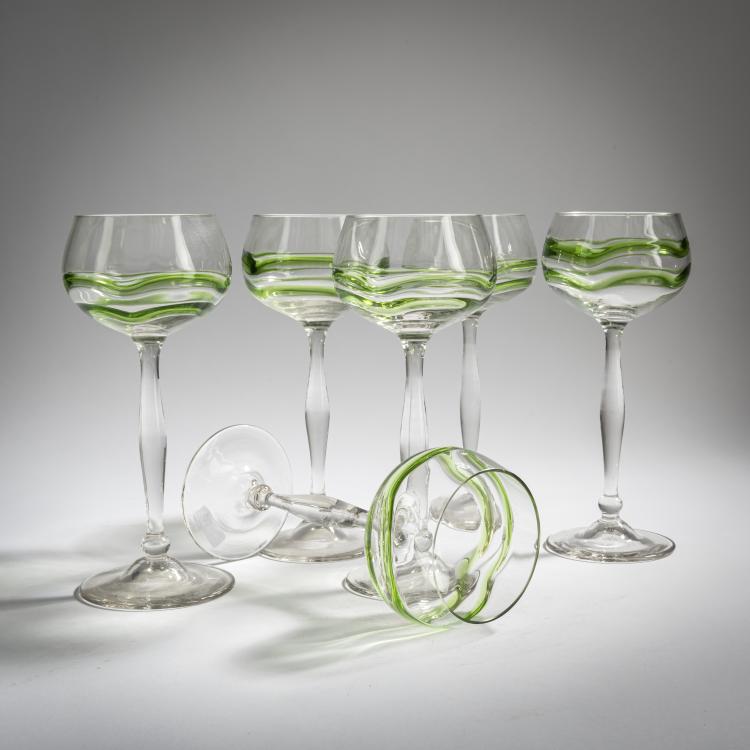 Bild 2 zu Objekt, Sechs Weingl&auml;ser, um 1904, Theresienthaler Krystallglasfabrik, 156B 335