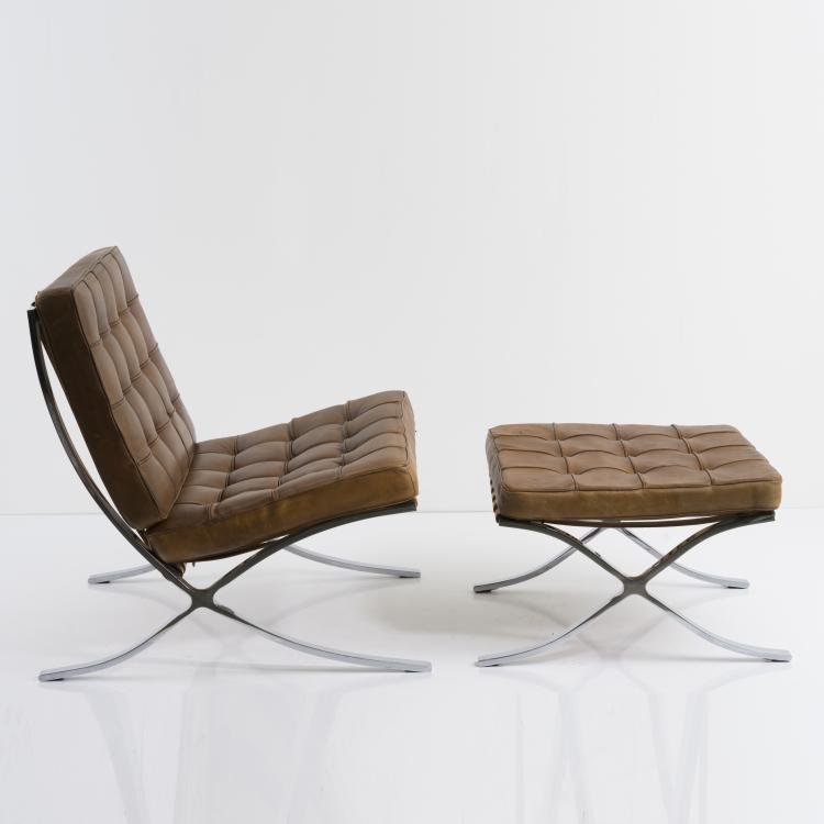 Hauptbild zu Objekt, 'Barcelona chair' with ottoman, 1929, Ludwig Mies van der Rohe, Knoll International, New York, 157A 28