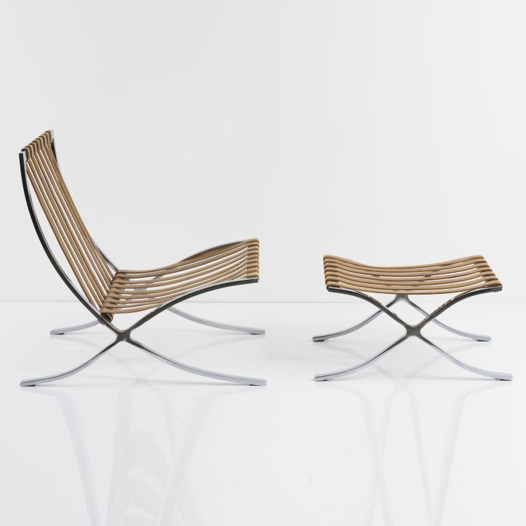 Bild 2 zu Objekt, 'Barcelona chair' with ottoman, 1929, Ludwig Mies van der Rohe, Knoll International, New York, 157A 28