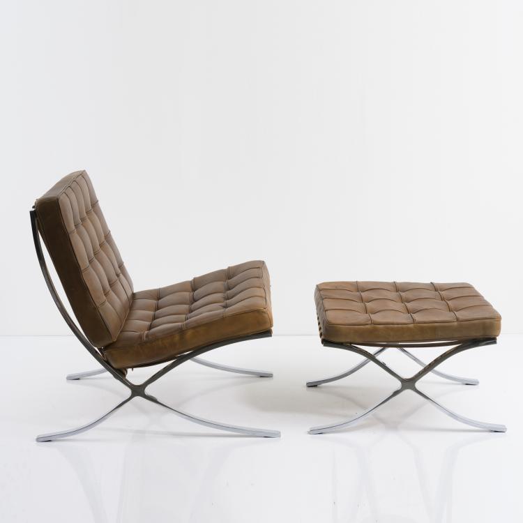 Bild 5 zu Objekt, 'Barcelona chair' with ottoman, 1929, Ludwig Mies van der Rohe, Knoll International, New York, 157A 28
