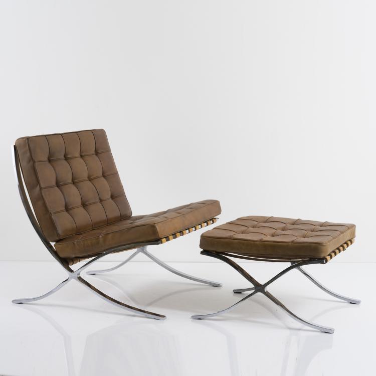 Bild 6 zu Objekt, 'Barcelona chair' with ottoman, 1929, Ludwig Mies van der Rohe, Knoll International, New York, 157A 28