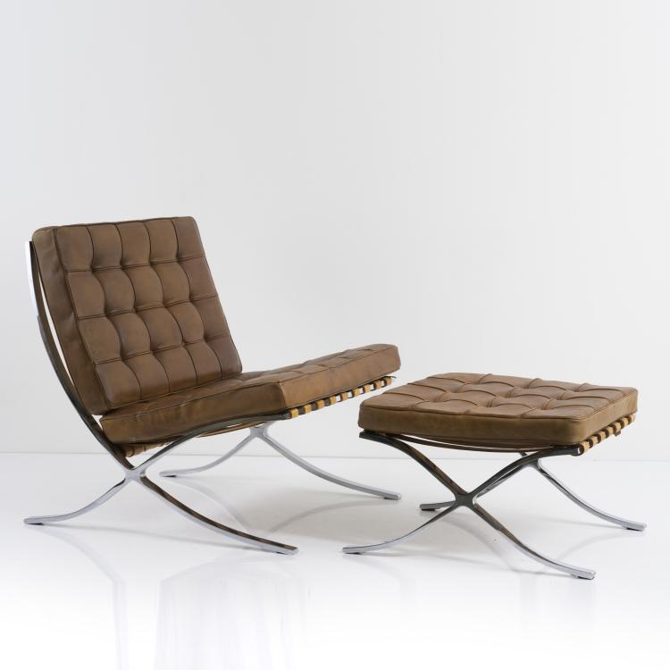 Bild 7 zu Objekt, 'Barcelona chair' with ottoman, 1929, Ludwig Mies van der Rohe, Knoll International, New York, 157A 28
