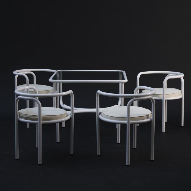 Hauptbild zu Objekt, 4 'Locus Solus' chairs and table, 1964, Gae Aulenti, Zanotta, Nova Milanese, 157B 452
