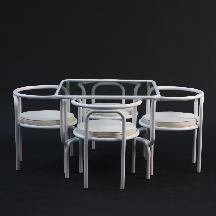 Bild 1 zu Objekt, 4 'Locus Solus' chairs and table, 1964, Gae Aulenti, Zanotta, Nova Milanese, 157B 452