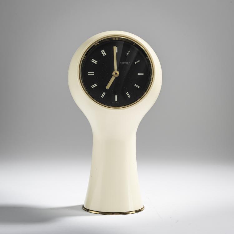 Hauptbild zu Objekt, 'T1' - 'Secticon' table clock, 1956, Angelo Mangiarotti, Portescap, Le Porte Echappement Universal La Chaux De Fonds S. A., 158A 104