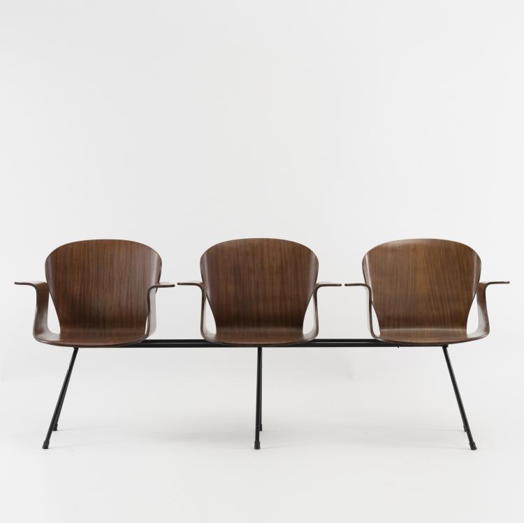 Bild 1 zu Objekt, Three-seater bench, c. 1958, Carlo Ratti (attributed), Italien, 157B 335