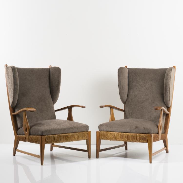 Hauptbild zu Objekt, 2 armchairs, c. 1948, Paolo Buffa, Italien, 158A 20