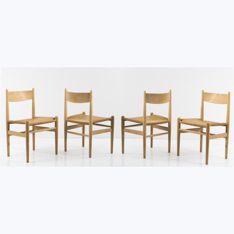 Bild 1 zu Objekt, 4 'CH36' chairs, 1962, Hans J. Wegner, Carl Hansen & Son, M&ouml;belfabrik, Odense., 158B 477