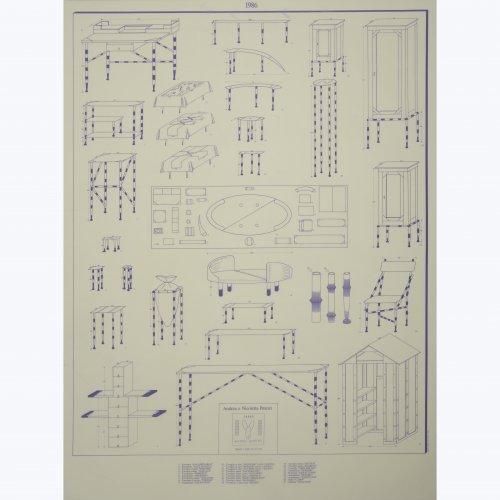 Poster with furniture designs, 1986