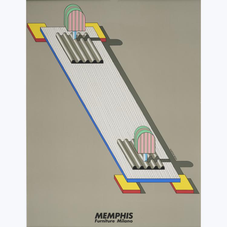 Bild 1 zu Objekt, 3 posters, 1980s, Martine Bedin,Matteo Thun, Memphis, Mailand, 158A 118