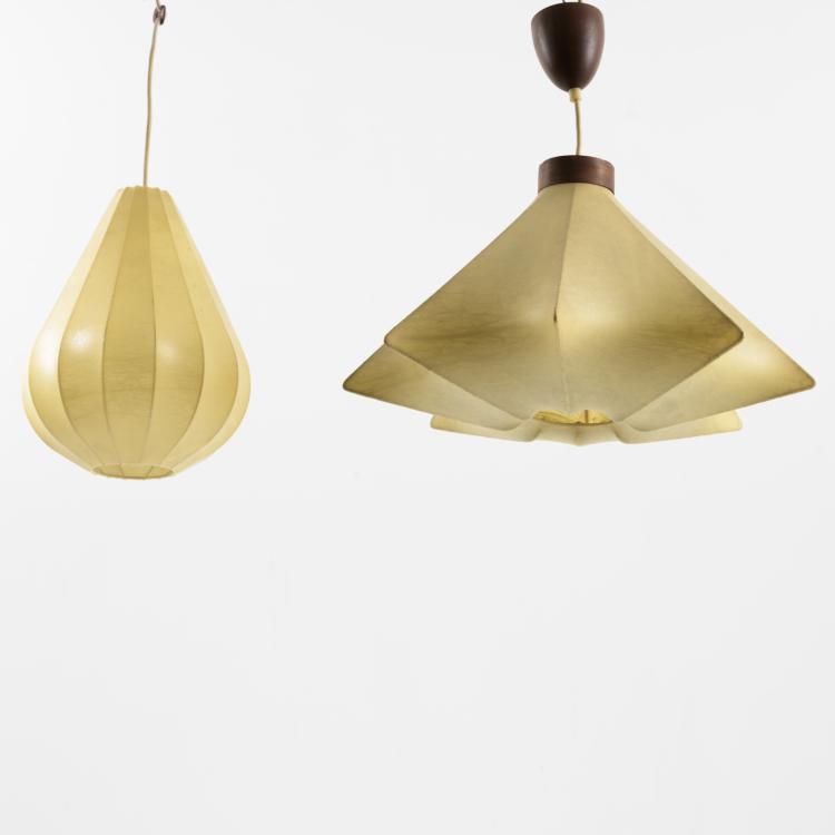 Bild 1 zu Objekt, 2 'Cocoon' ceiling lights, c. 1960, Italien, 157B 453