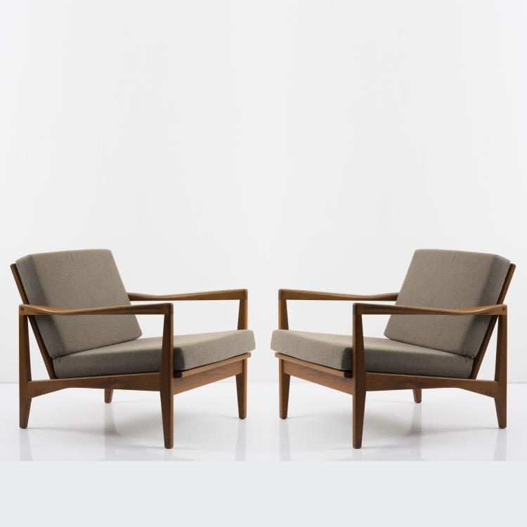 Hauptbild zu Objekt, 2 armchairs, c. 1957, Svante Skogh, Persons, Olof Fat&ouml;ljindustri, J&ouml;nk&ouml;ping, 157B 321