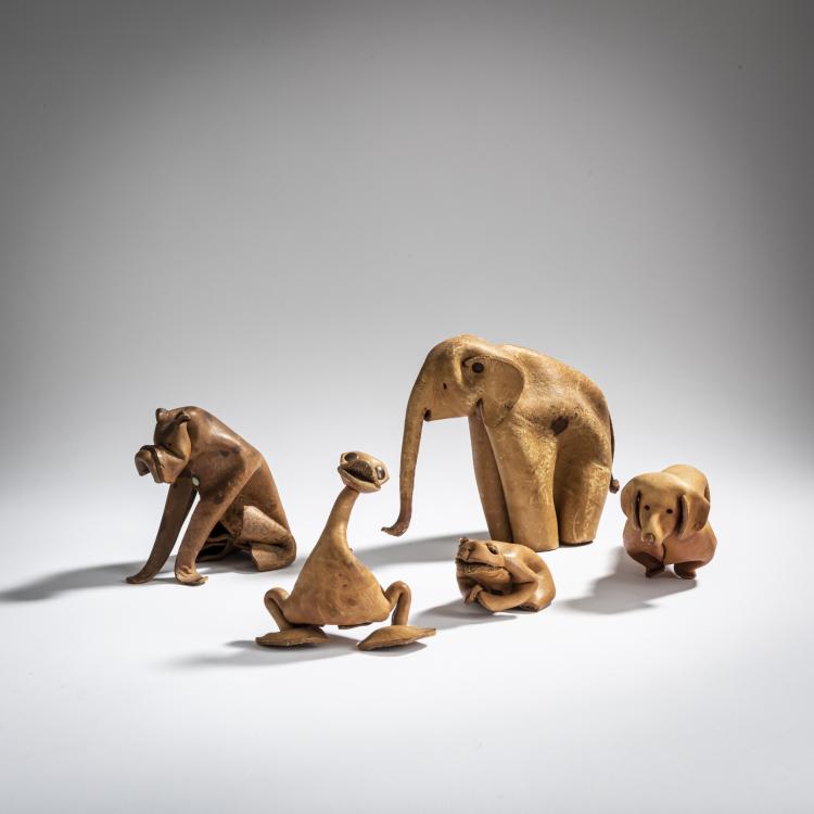 Hauptbild zu Objekt, Five 'Deru' toy animals, 1960s, Deru, Wiesbaden, 157A 131