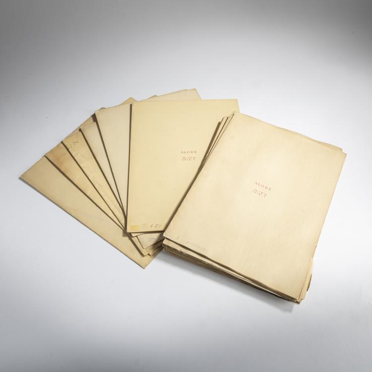 Hauptbild zu Objekt, Elf Mappen 'Mode Wien', 1914/15, Maria Likarz,Fritzi L&ouml;w,Dagobert Peche,Reni Schaschl, 160A 58