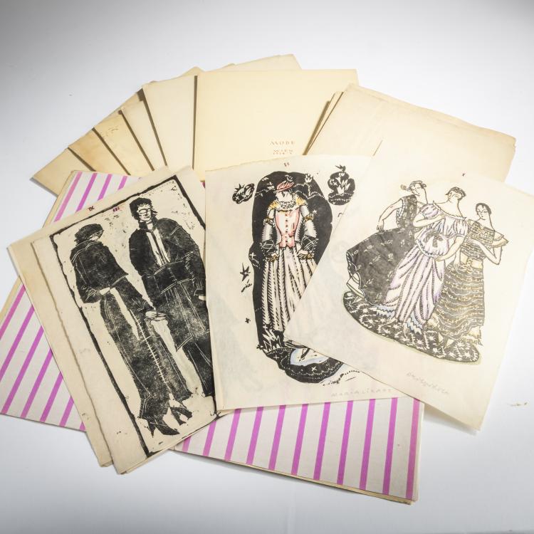 Bild 1 zu Objekt, Elf Mappen 'Mode Wien', 1914/15, Maria Likarz,Fritzi L&ouml;w,Dagobert Peche,Reni Schaschl, 160A 58