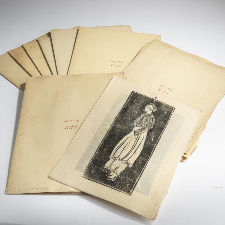 Bild 3 zu Objekt, Elf Mappen 'Mode Wien', 1914/15, Maria Likarz,Fritzi L&ouml;w,Dagobert Peche,Reni Schaschl, 160A 58