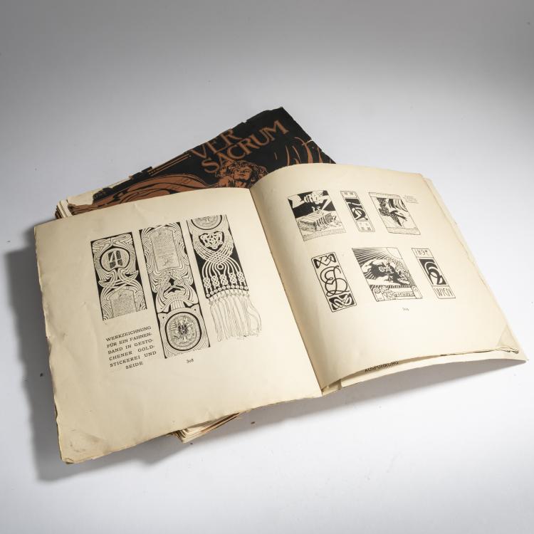 Bild 2 zu Objekt, 'Ver Sacrum', 14 issues and the special issue 'Mittheilungen', 1989-1900, Koloman Moser, 160A 48