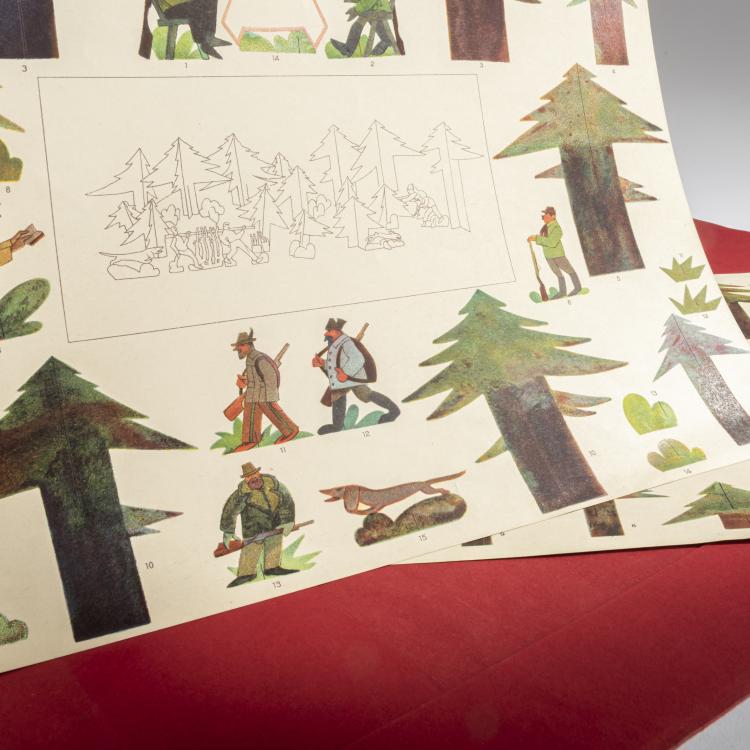 Bild 2 zu Objekt, 'Die Jagd - ein Aufstellspiel', c. 1918, Dagobert Peche, Wiener Werkst&auml;tte, 160A 59