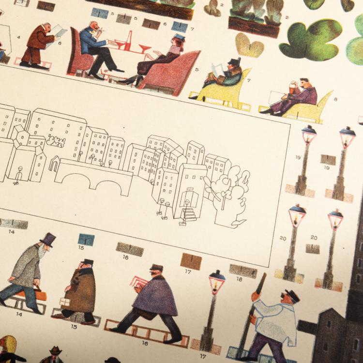 Bild 2 zu Objekt, 'Die Stadt - ein Aufstellspiel', um 1918, Dagobert Peche, Wiener Werkst&auml;tte, 160A 60