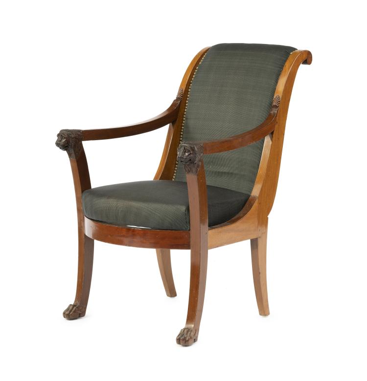 Hauptbild zu Objekt, Armchair 'Lion heads', c. 1850, Frankreich, 159C 658