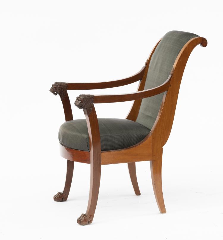 Bild 2 zu Objekt, Armchair 'Lion heads', c. 1850, Frankreich, 159C 658