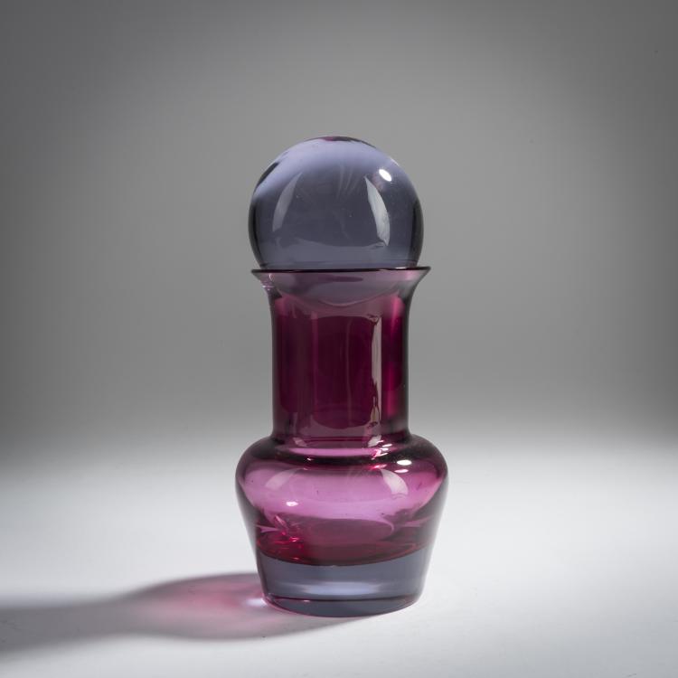 Hauptbild zu Objekt, 'Sommerso rubino violetto' bottle, 1969, Mario Pinzoni, Seguso Vetri d'Arte, Murano, 158C 939