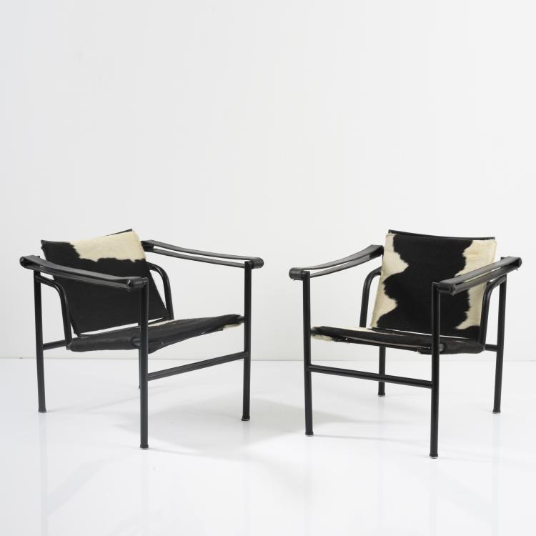 Hauptbild zu Objekt, 2 'LC 1' armchairs, 1928, Cassina, Mailand (zugeschrieben), 158B 347