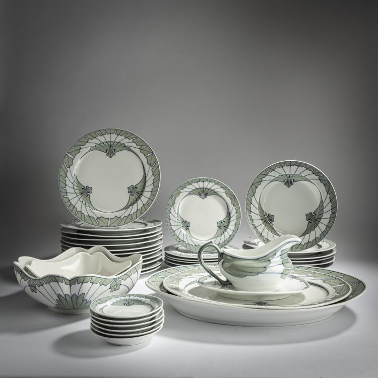 Hauptbild zu Objekt, Speiseservice 'Fl&uuml;gelmuster', 1901, Rudolf Hentschel, Meissen, KPM, 159C 516
