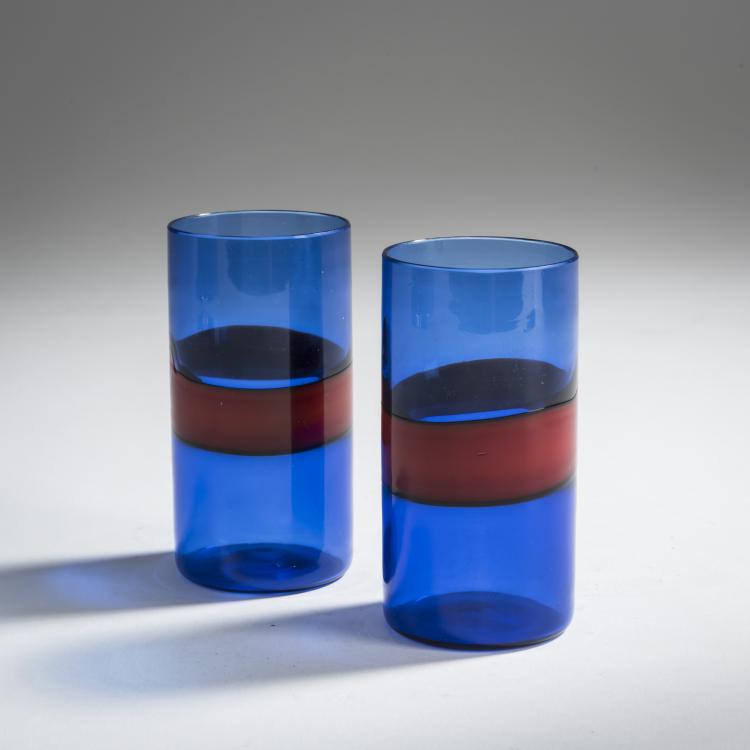 Hauptbild zu Objekt, Two 'A fasce' cups, c. 1950, Fulvio Bianconi, Venini & C., Murano, 158C 822