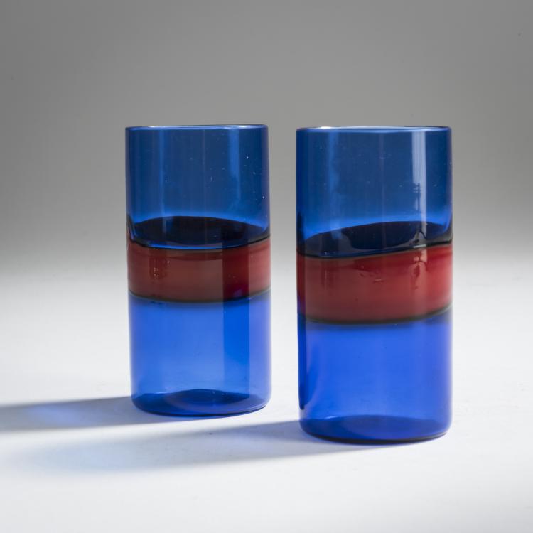 Bild 1 zu Objekt, Two 'A fasce' cups, c. 1950, Fulvio Bianconi, Venini & C., Murano, 158C 822