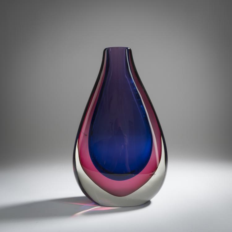 Hauptbild zu Objekt, 'Sommerso rosso rubino blu' vase, c. 1959, Flavio Poli, Seguso Vetri d'Arte, Murano, 158C 930