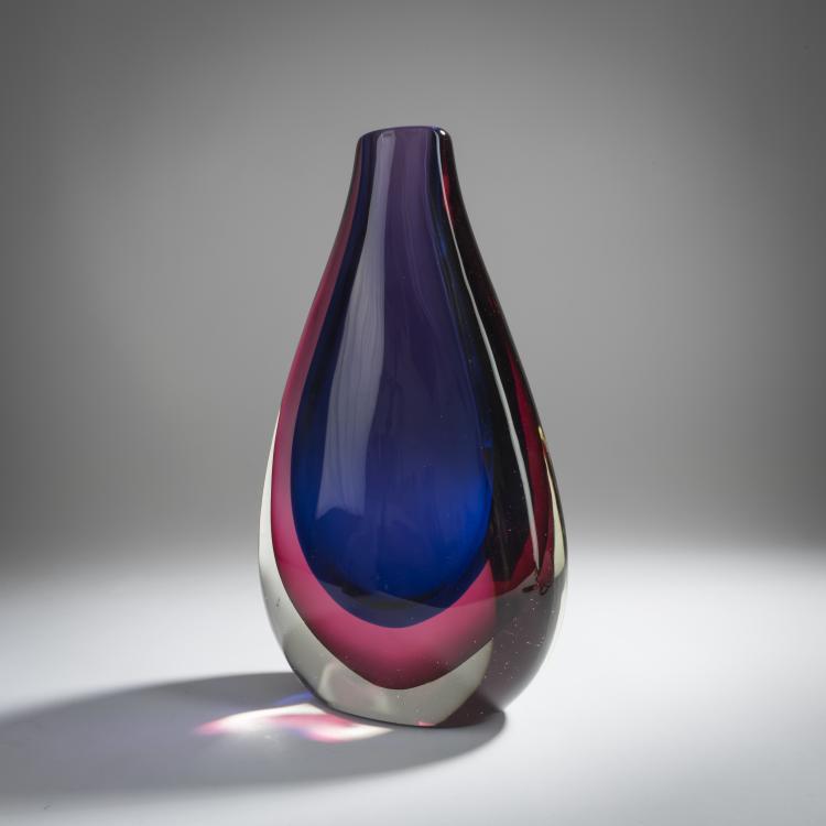 Bild 2 zu Objekt, 'Sommerso rosso rubino blu' vase, c. 1959, Flavio Poli, Seguso Vetri d'Arte, Murano, 158C 930