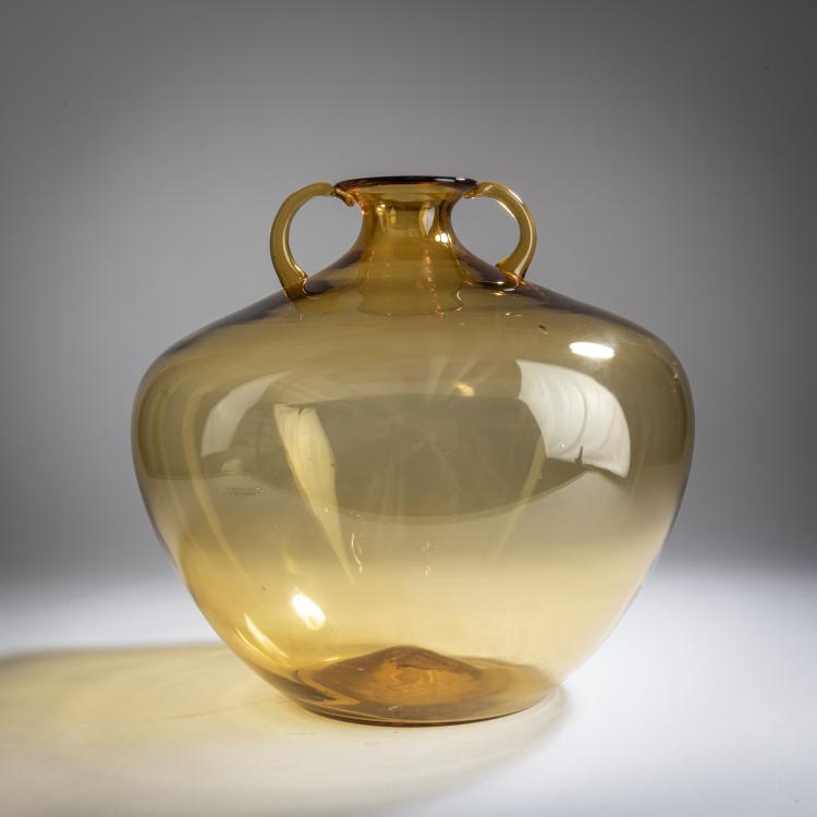 Hauptbild zu Objekt, Handle vase, c. 1925, Vittorio Zecchin (attributed), Cappellin, M.V.M., Murano (zugeschrieben), 158C 777